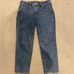 Like New Old Navy Rhinestone-Embellished Ankle Jeans - Size 10